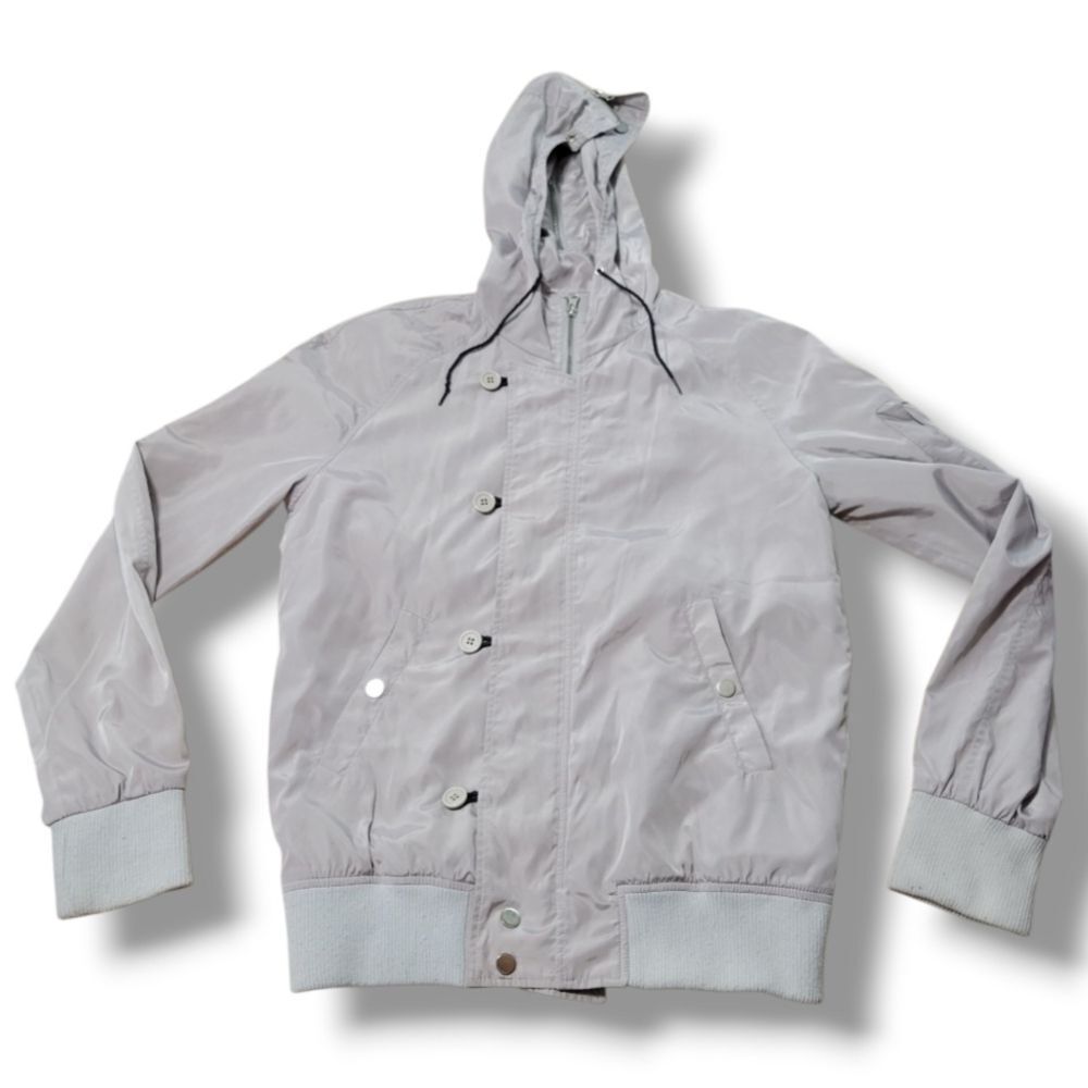 Shades Of Greige Jacket Size Small Mens Full Zip Up Jacket Hooded Utility Jacket